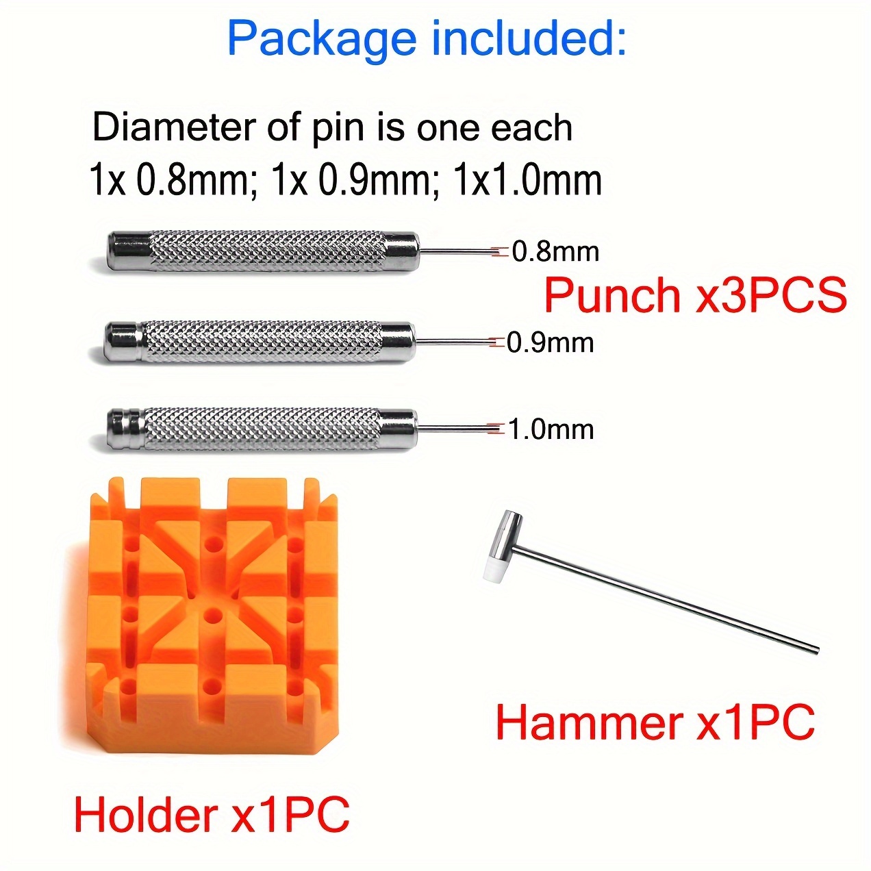 5pcs/set Durable Watch Band Link Remover Repair Tool Kit Set