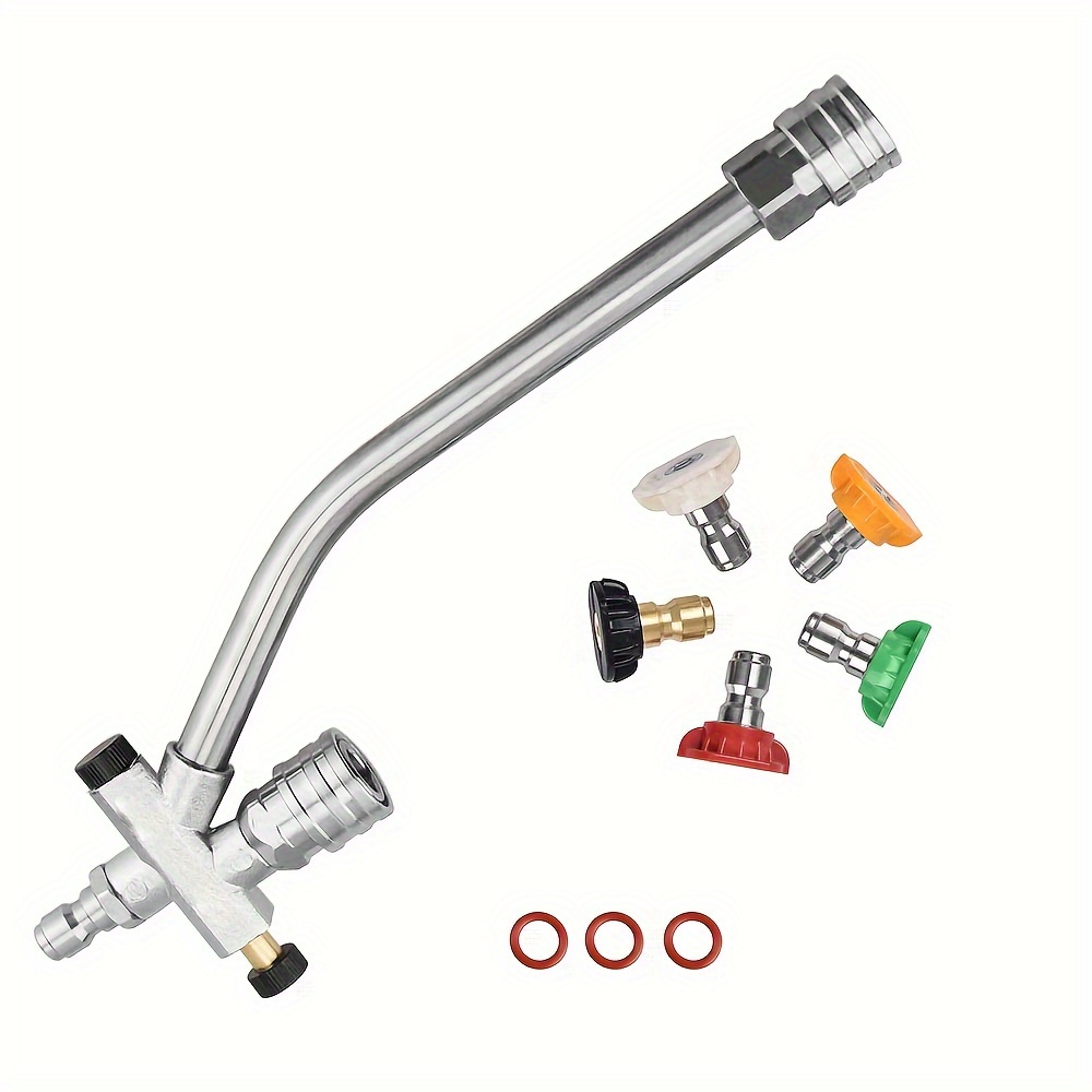 

4000 Psi High-pressure Washer Dual Connector Kit With Stainless Steel Accessories, Dual Foam & Water Spray - 1/4" Quick Connect For Outdoor & Lawn Care