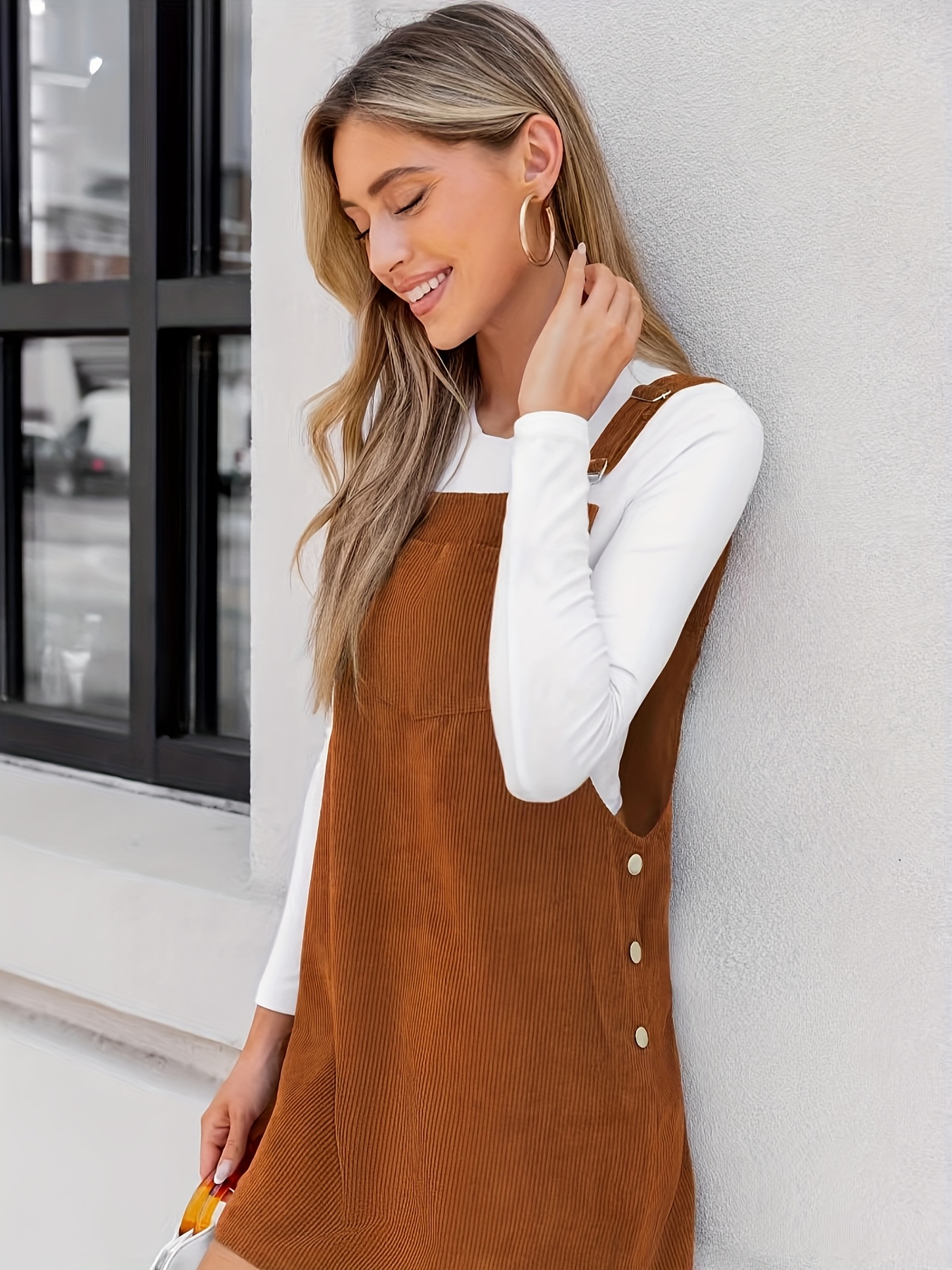 womens corduroy dress women's clothing temu - Temu