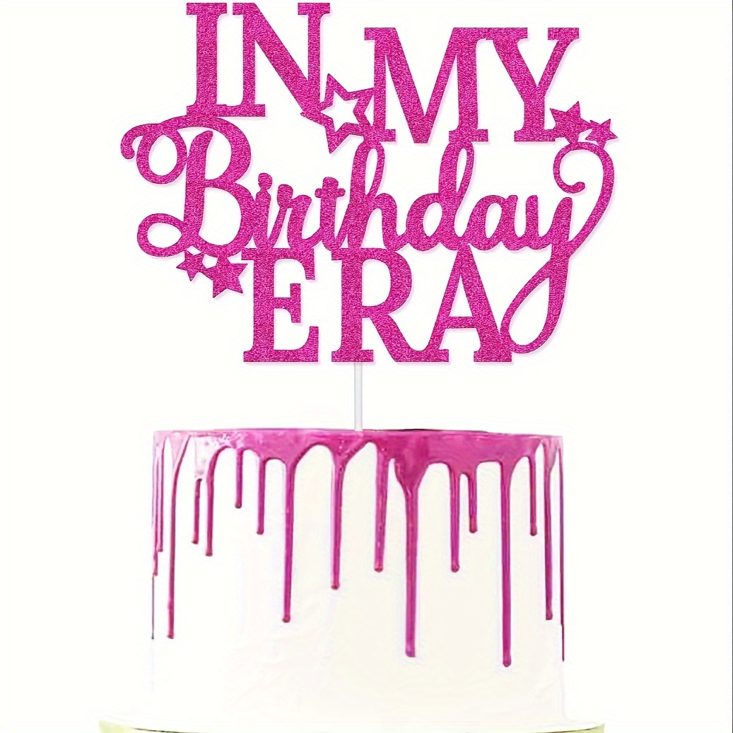 

Birthday Cake Topper "in My Birthday Era" - Paper Cake Decoration For Birthday Parties, Swiftie Theme, Pre-assembled, Electricity-free, Featherless, Fits Various Cake Sizes