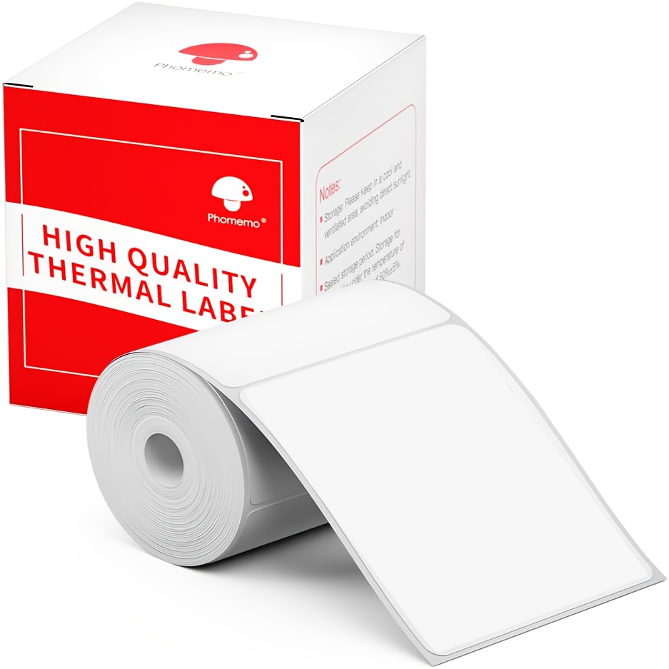 Phomemo M221 High-quality Thermal Label Printer - White Adhesive, 2.76" X 3.15", Barcode & Diy Logo Design, Compatible With Phomemo M221/m220///m260 Models, Thermal Paper For Easy Peeling