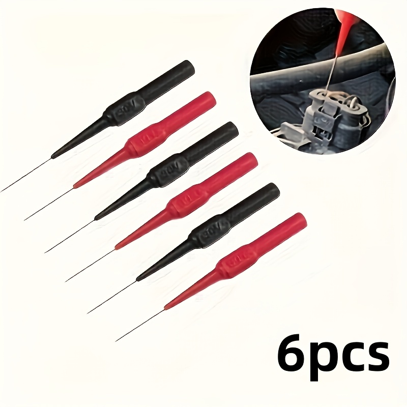 TEMU 6 Pack, 30v Automotive Repair Test Diagnostic Probes-probes With Multifunctional Multimeter Test Lead Extender Function, 90-degree Adjustable