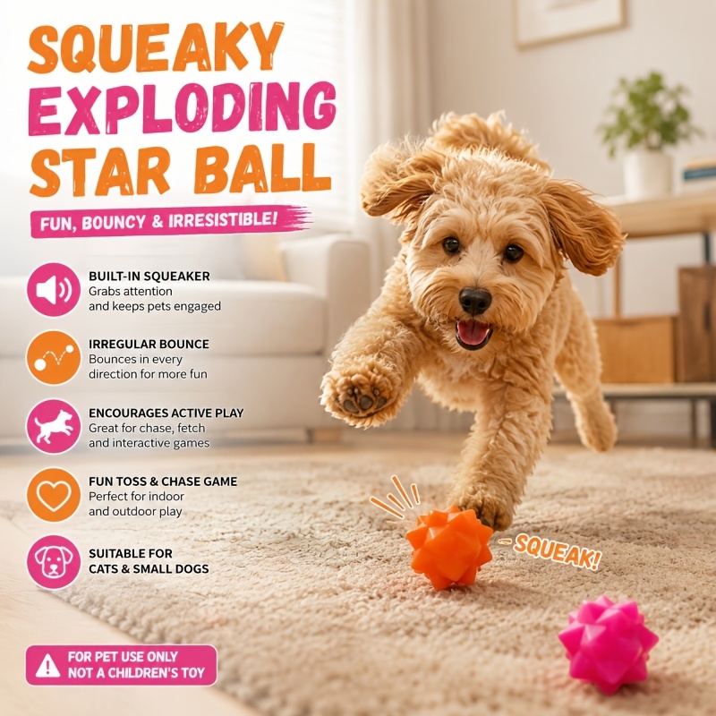 2pcs Pet Dog Chew Sound Toy, Fun Exploding Planet Design