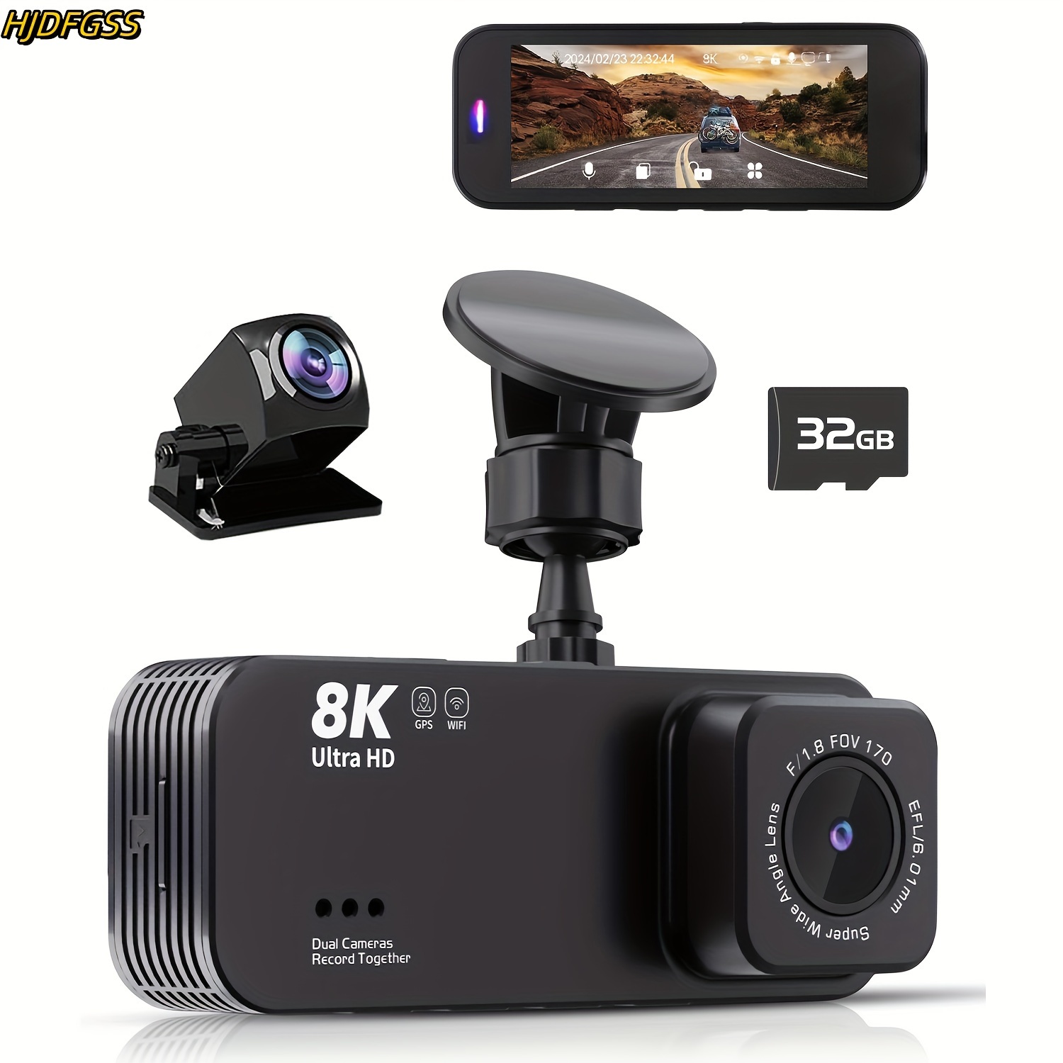 

Cam And Rear, 8k Hd For , Cam App, Car 32gb , -in & Gps, 3.16"ips , Wdr, 170°, 24h A4-dashcam-1