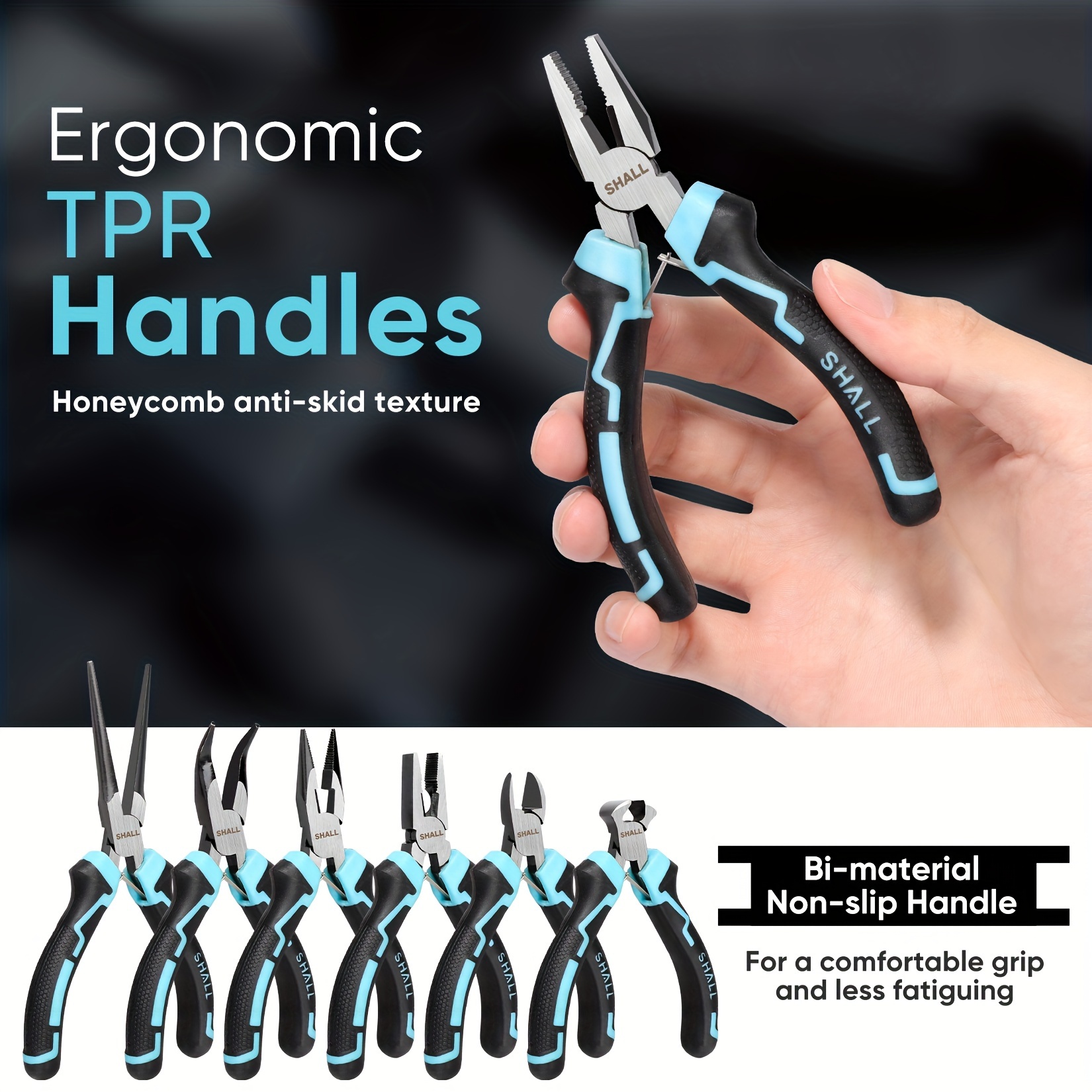 SHALL Mini Pliers Set, 6pcs Small Pliers Tool Set Includes Needle Nose, Long Nose, Bent Nose, Diagonal for Making Crafts, Electronic Repairing & Jewelry with Pouch