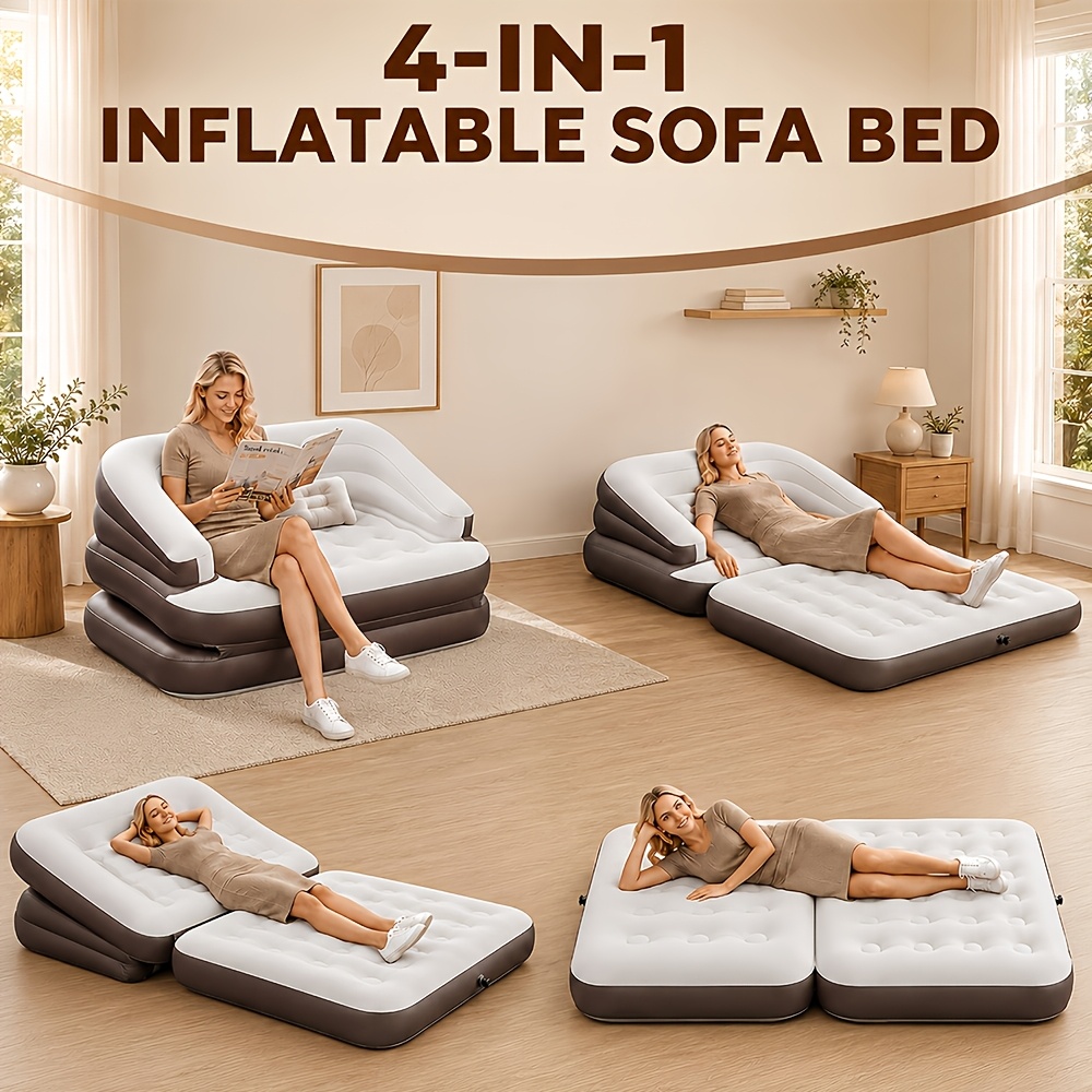 2 in 1 aufblasbares schlafsofa integrierter rückenlehne