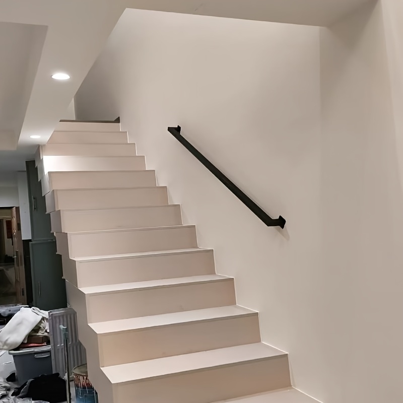 Minimalistinis modernus kaltinio geležies laiptų turėklas, neslystantis apsauginis turėklas, saugos rankena, skirta lauko ir vidaus pramoninėms vamzdžiams, 2-3-4 fiksuotų taškų ilga saugos rankena, prie sienos montuojama rankena, juoda, saugos turėklas pagyvenusiems žmonėms ir vaikams
