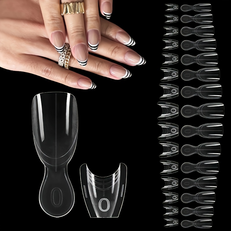 120pcs Oval Sandwich Nail Templates for Quick Extensions