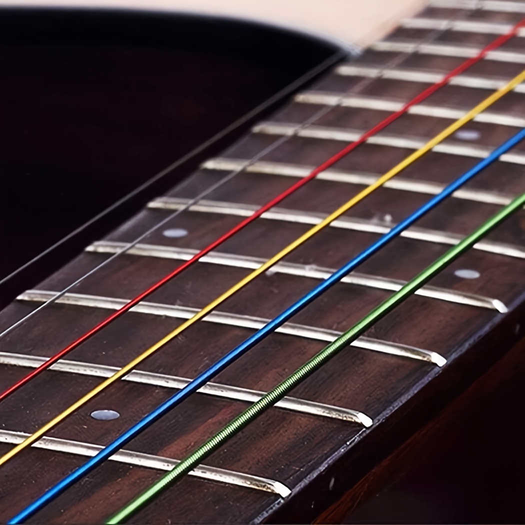 

Ensemble de cordes d'acoustic de 6 couleurs , pour guitare E-A multicolore, cordes de haute qualité pour guitares acoustiques