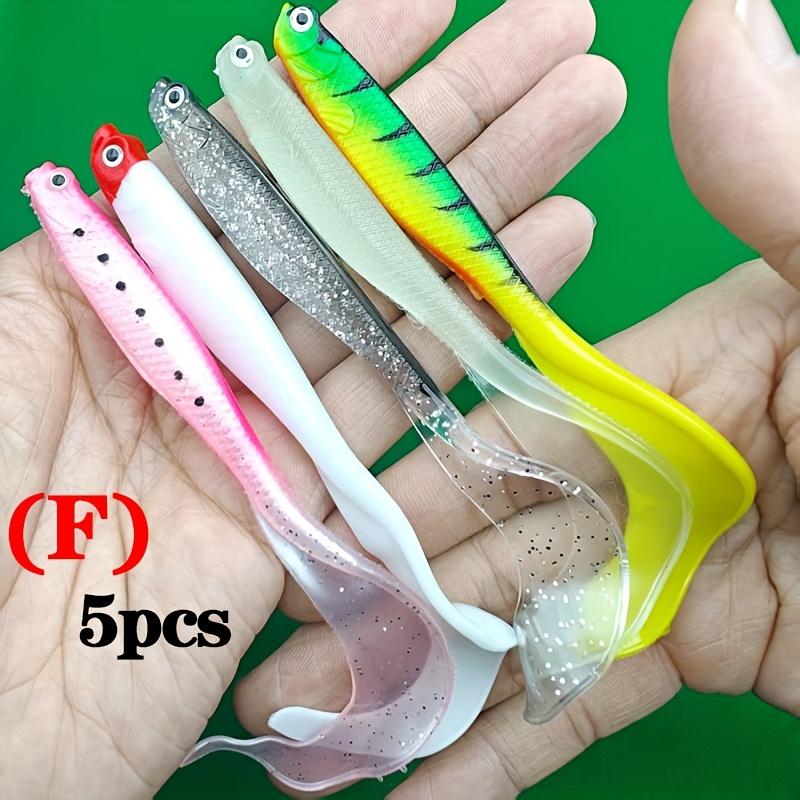 Image of 5pcs Soft Bait Fishing Lure Worm Swimbait Walking Fish 4.9 Inch 0.25oz Lifelike Design Effective Fishing