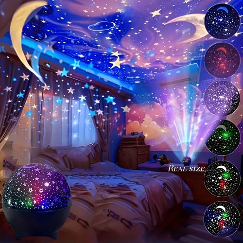 star projector night light led lamp for bedroom gaming room usb powered fantasy atmosphere lamp