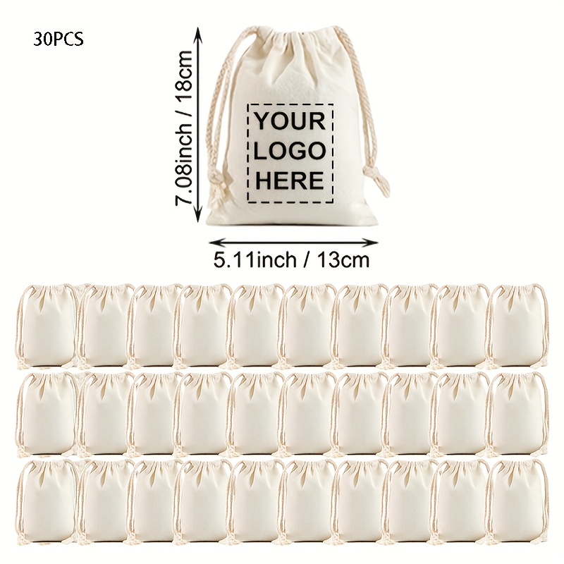 TEMU Cadeau pour elle/lui, 30 sacs en toile à cordon, sacs cadeaux personnalisés en toile, préférés pour les fêtes , petites pochettes pour le