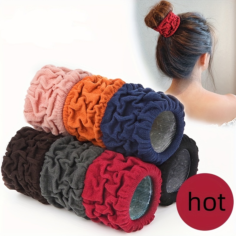 

Solid Color Wide Brimmed Hair Tie Pleated Hair Loop Elastic Hair Rope For Women And Daily Use Wear