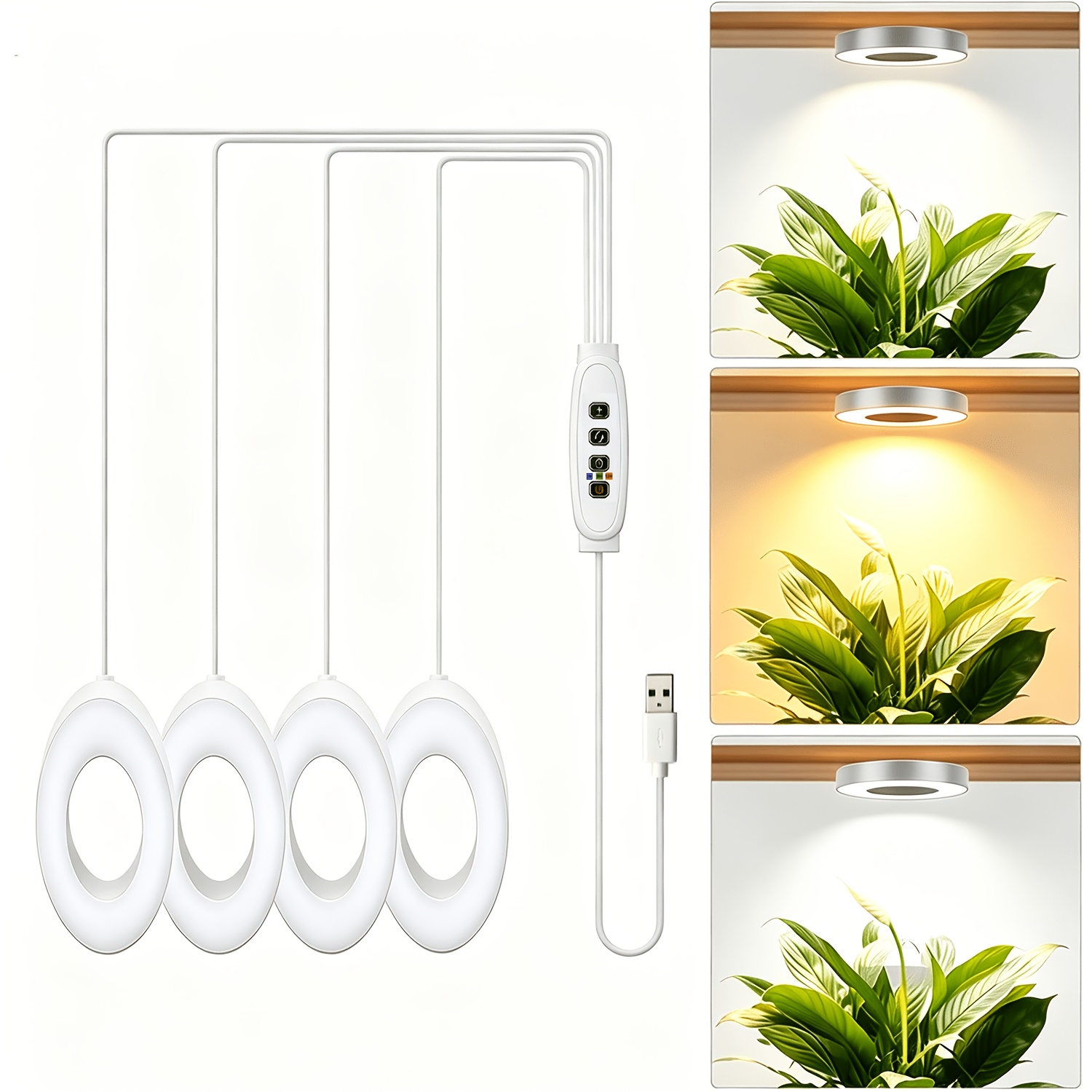 TEMU Lampada LED per la crescita delle piante, adatta per piante da interno, lampada per la crescita a completo, adatta per la coltivazione sotto i