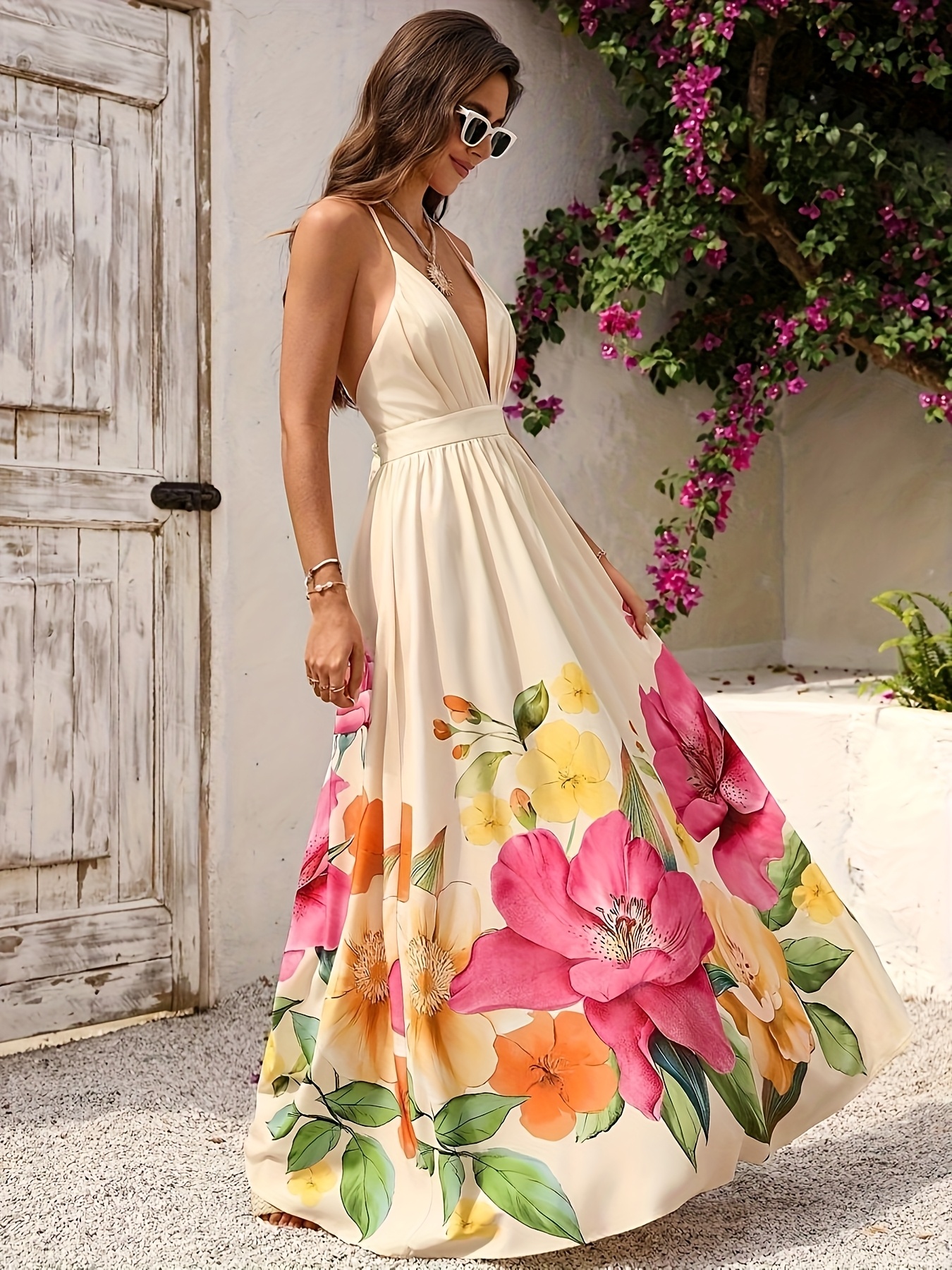 tropical maxi dress sold on Temu United States
