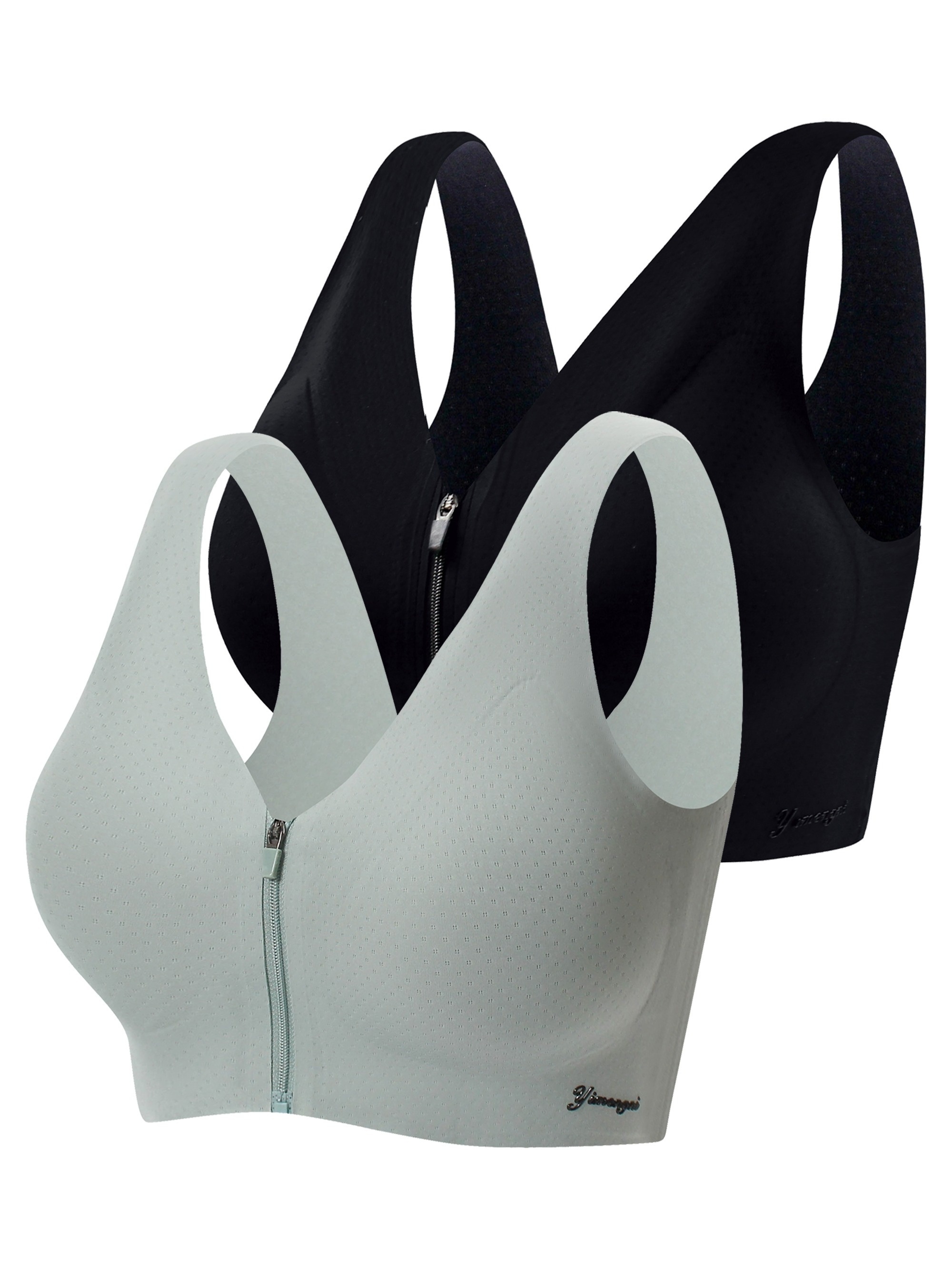 Front zipper wireless bra on sale