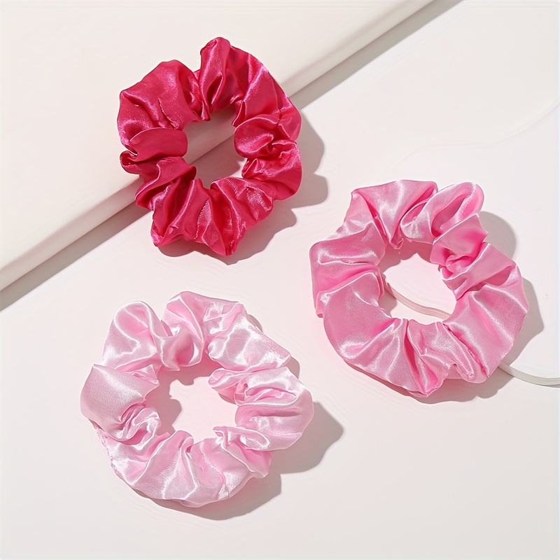 

3pcs Stylish Women's Hair Ties Satin Silky Hair Bands For Curly Hair Accessories Thanksgiving Christmas Gift