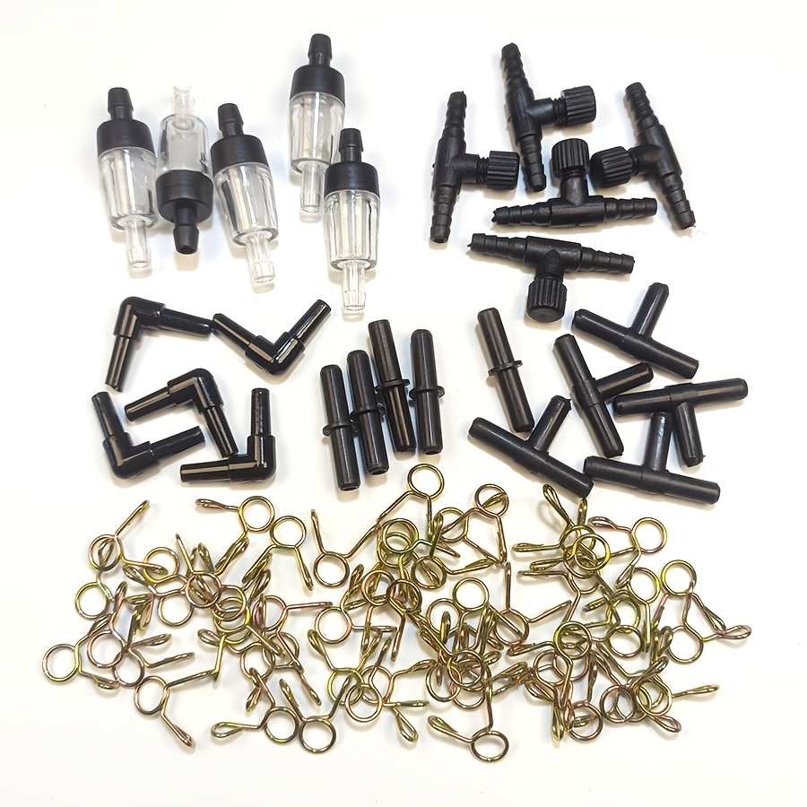 Image of Aquarium Air Pump Additions 75pcs (check Valve/regulating Valve/tee Connector/straight Connector/corner Connector) 5 Each + 50 6mm Inner Diameter Connector Anti-loosening Clamps, Without Battery