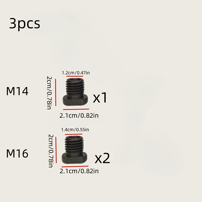 Adapter For Angle Grinders, M10 To M14/m16, Includes 3pcs, Designed For Connecting Tools With M10 Internal Threads