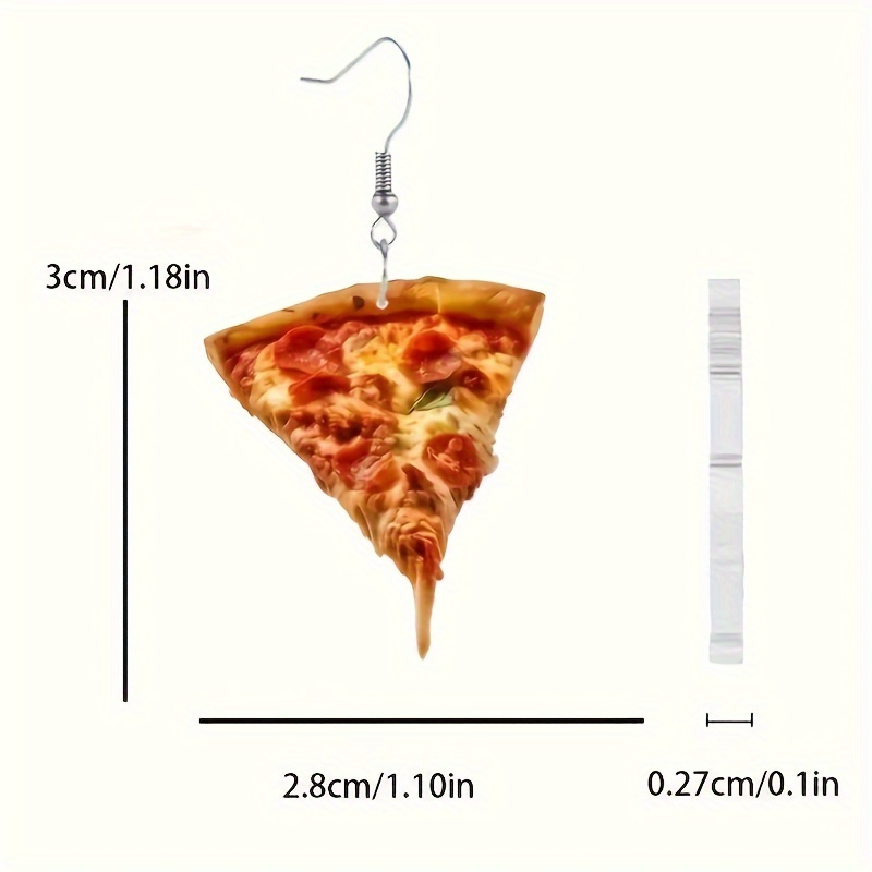 Cartoon Pizza Acrylic Earrings - Vibrant Artwork