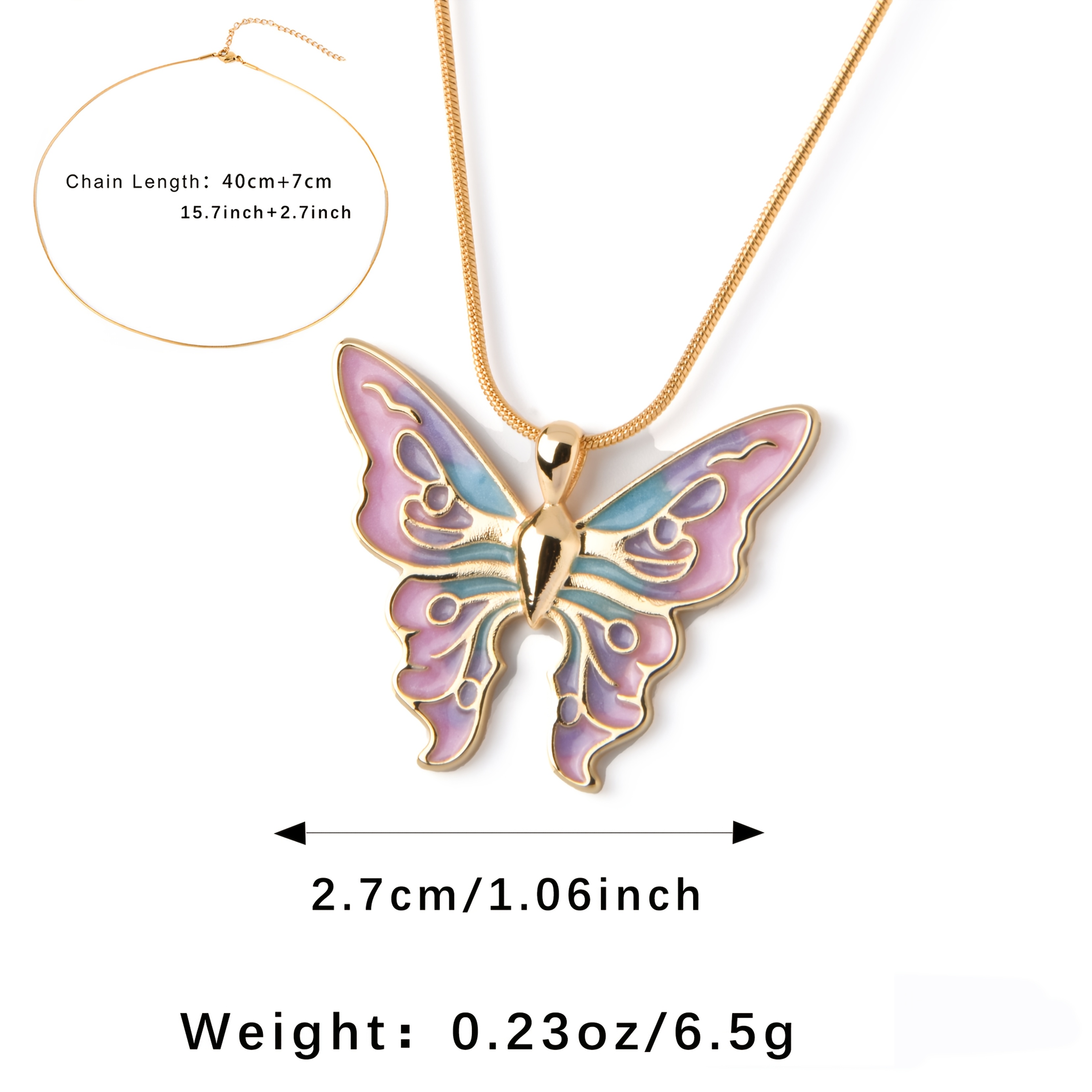 Ladies' Butterfly Pendant Necklace, Elegant Gift