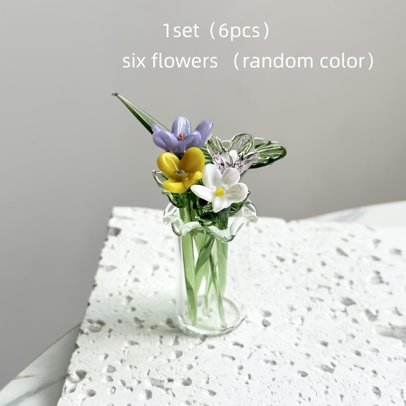 E-shop 6 Stück sortierte Blumen im Boho-Stil - Glasstrauß - Bastelarbeiten, Foto-Requisiten, Weihnachtsdeko für Zuhause - ein perfektes Geschenk