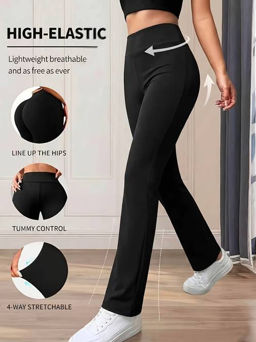imagen del artículo pantalones largos de para mujer, color liso, pantalones elegantes, adecuados para uso en , verano y otoño