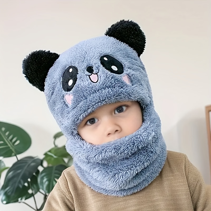 Hat Warm Ear Protection Neck Scarf Cute Bear Ear Cover Hat Outer Windproof Hat Perfect For Christmas