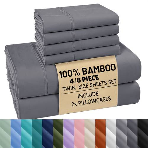 item picture deep sleep 4 6pcs bamboo bed sheet set luxury cooling sheet set for hot sleepers 5 experience bed sheets sets deep pocket up to 16 breathable bedding for room bedding sheets queen bed sheets