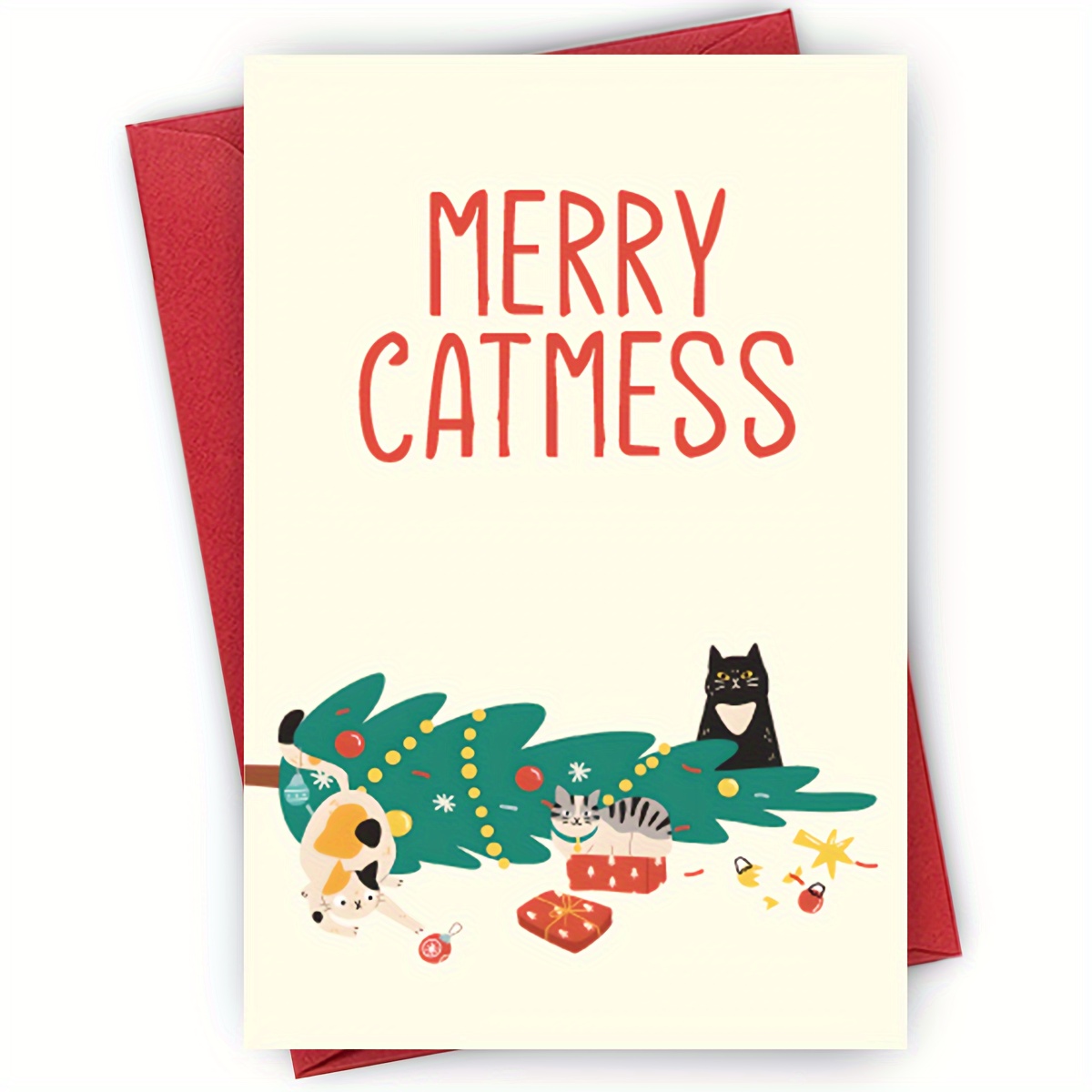 

Funny Cat-themed Christmas Card - Small Business, Thank You Notes & Birthday Gifts | Unique Holiday Greeting, Christmas Card, Funny, Cat, , Gift Cards