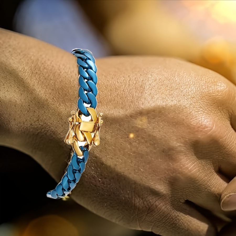 Stainless Steel Lock Buckle Bracelet Necklace Hip Hop