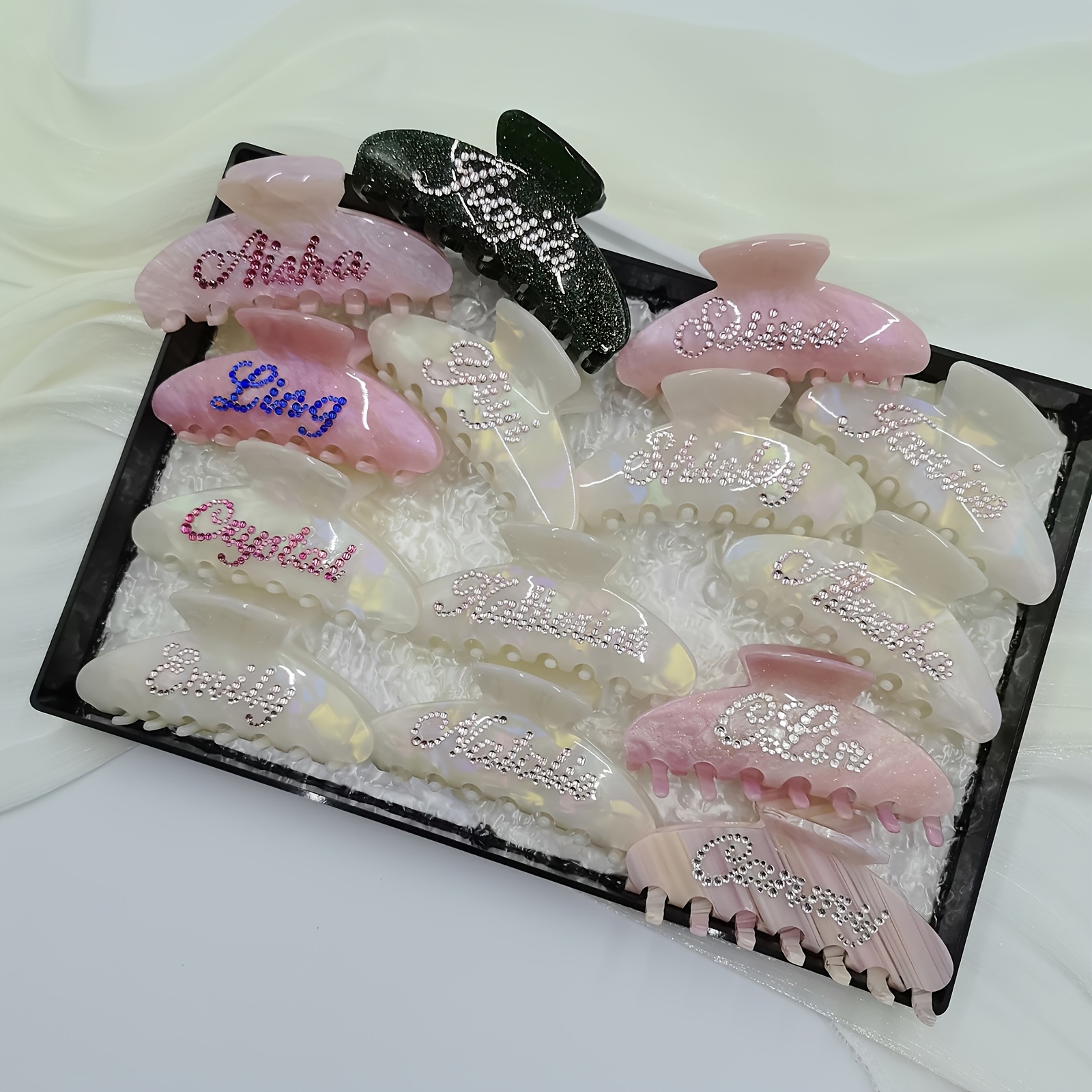 1pc personalized name hair clip for women custom   oval hairpin with multi color options elegant wedding bridesmaid mother s day christmas gift fits   hair special occasion sparkling     accessory gift     fine     Product details 4
