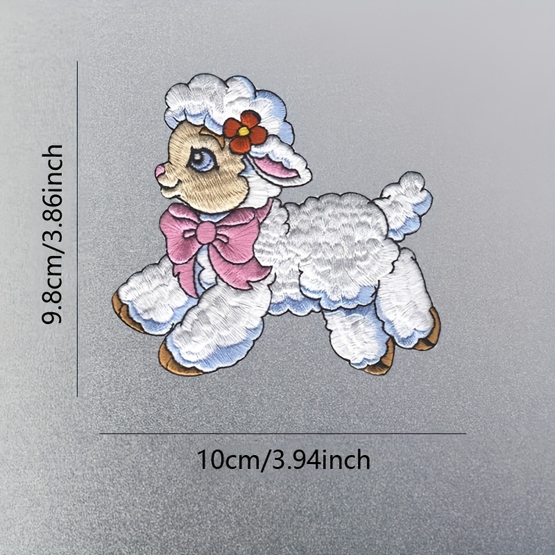 TEMU 1pc Of A Cute Cartoon Lamb Patch With A Back Adhesive, Perfect For Decorating Clothes And Bags