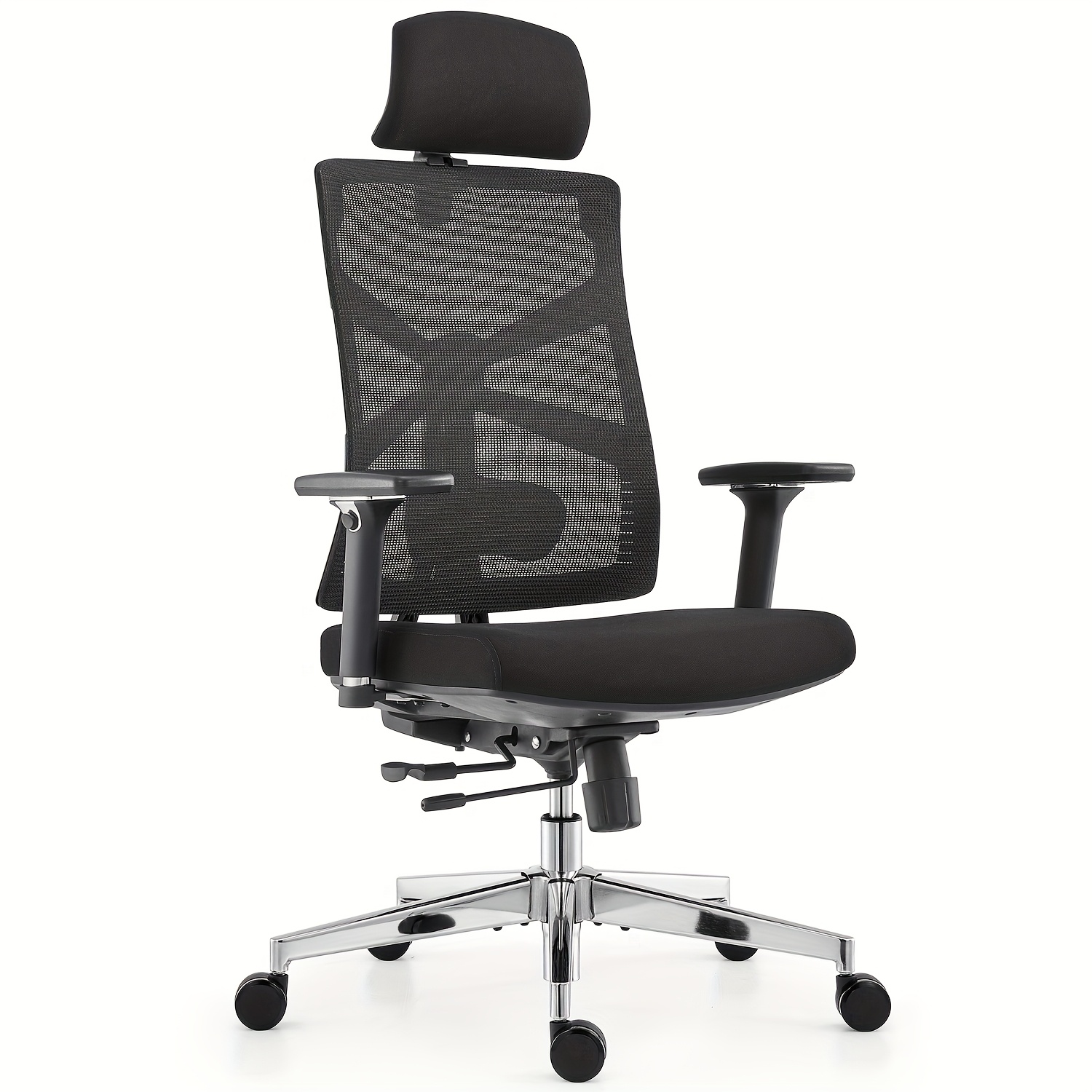 TEMU Chaise de bureau ergonomique avec support lombaire réglable, haut en , appui-tête et accoudoirs 4D - Respirante / Cadre en plastique, hauteur