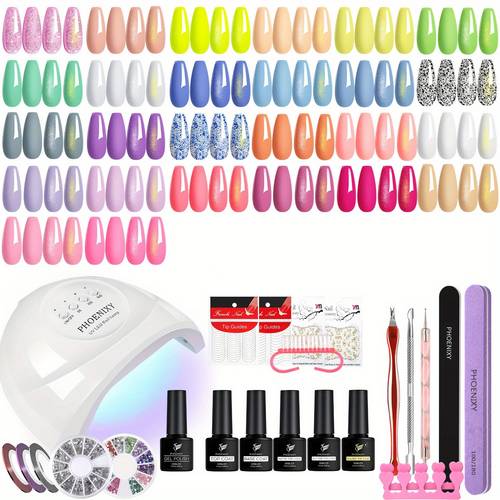 47pcs gel nail polish kit with u v light gel nail polish set with manicure starter gel nail nail home gifts for women