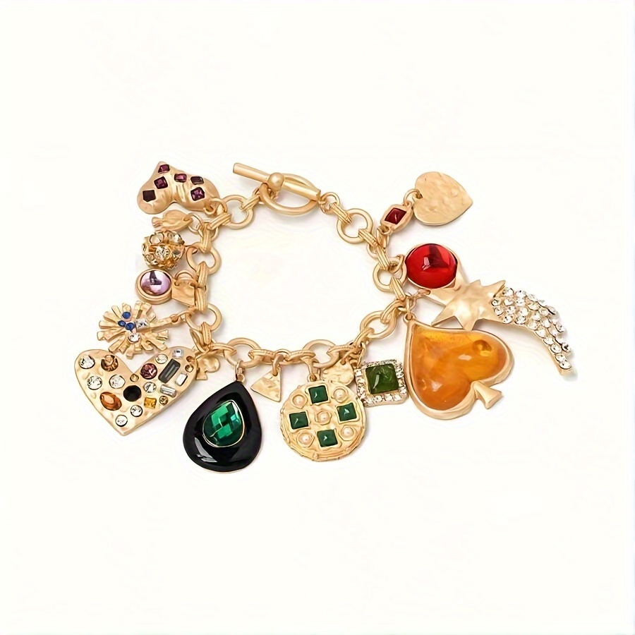 vintage bohemian style gold tone resin bracelet   everyday wear or as a gift 19cm 7 48in length 2 6cm 1 02in width details 2