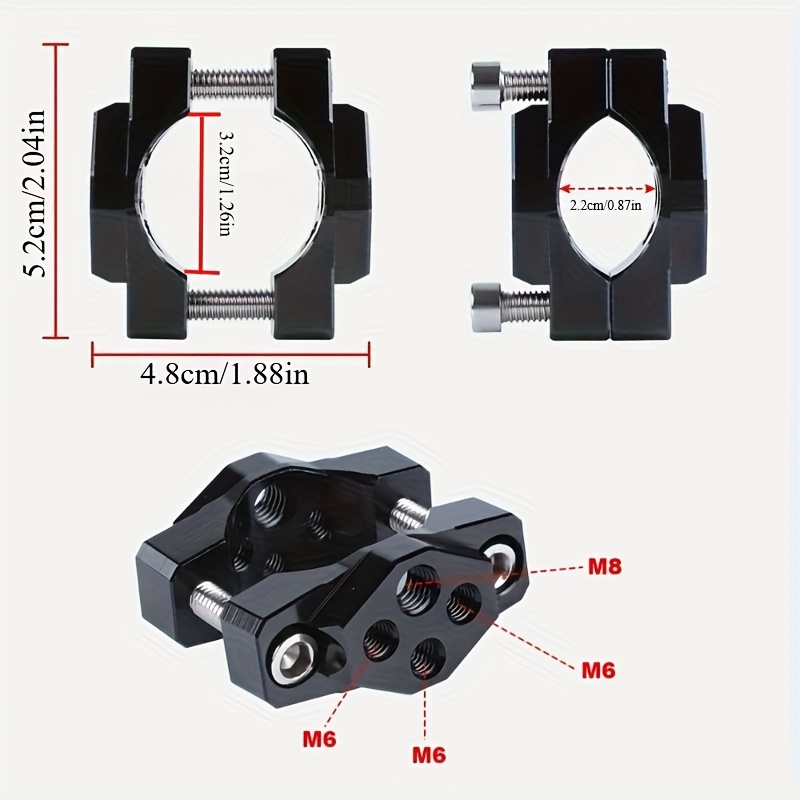 TEMU Motorcycle Bracket 17-32mm/17-54mm Multifunction Holder Handle Fixed Bumper Headlight Moto Auxiliary Spotlight Clip,handlebar Clamp.