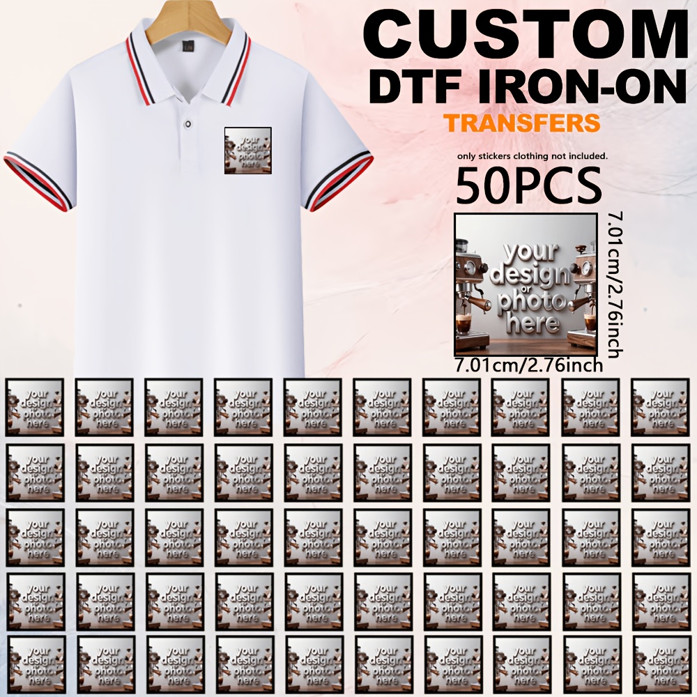 TEMU Adesivi termoadesivi personalizzati con foto e testo - Patch termoadesivi personalizzati per magliette, vestiti, cuscini, lavoretti fai-da-te