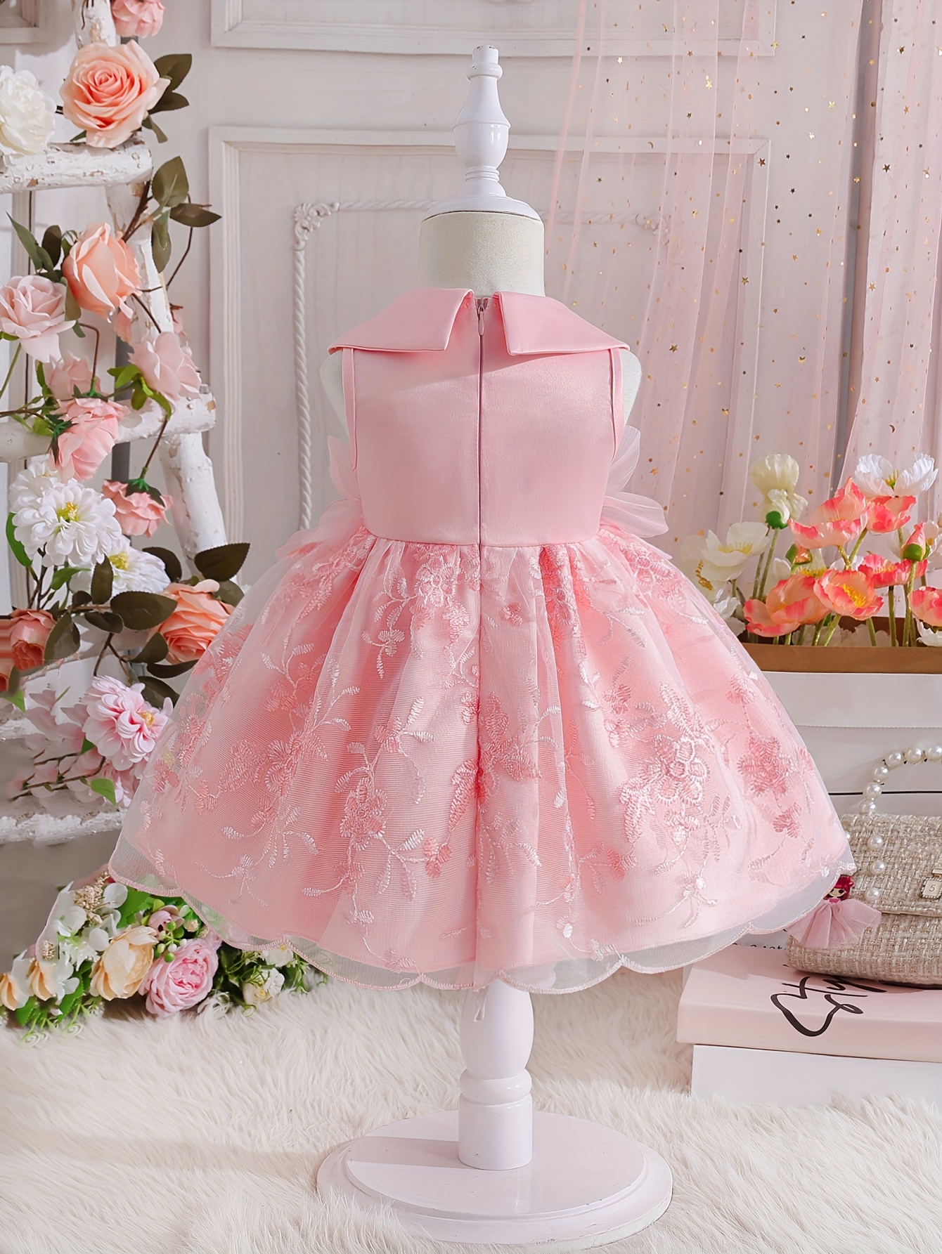 Girl's Exquisite Dress, Gentle and Elegant Dress for Girls, Summer Doll  Collar Princess Dress * Days and First Birthday Vest Dress, Baby Chiffon  Dress, Photography Gown * Parties, Birthday Gifts, ...