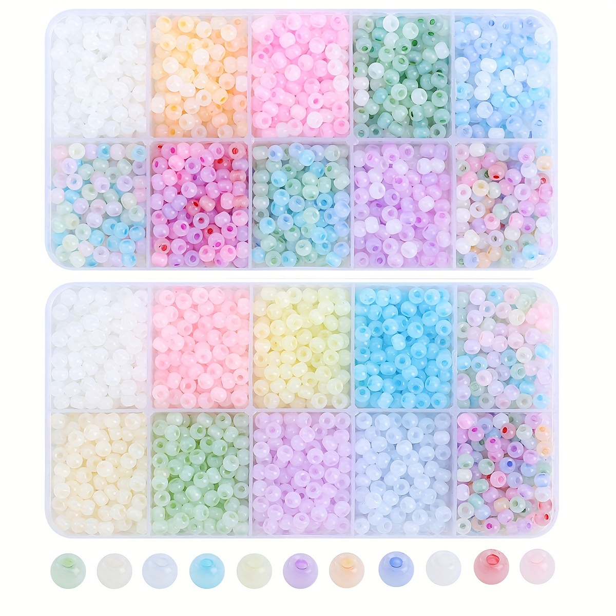 

1500-piece Cat Eye Jade Glass Seed Beads Kit, 4mm - Ideal For Diy Jewelry Making, Bracelets, Necklaces, Earrings | Perfect Mother's Day Craft Gift