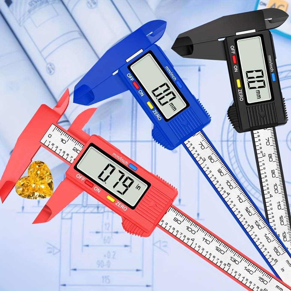digital caliper electronic vernier caliper precise dial large lcd screen durable plastic ruler body automatic shut off function british millimeter conversion micrometer measuring tool