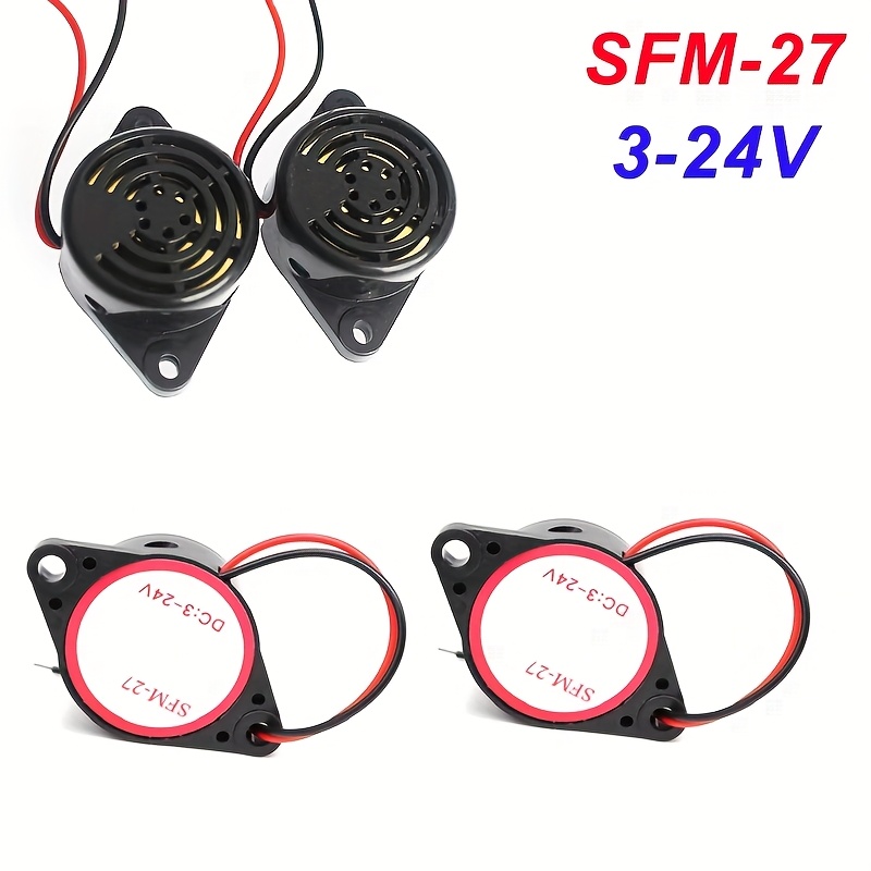 Hailege 5 Stuks 95DB Alarm Buzzer SFM-27 - 3-24V, 12V, Continu Geluid, Voor Arduino Projecten