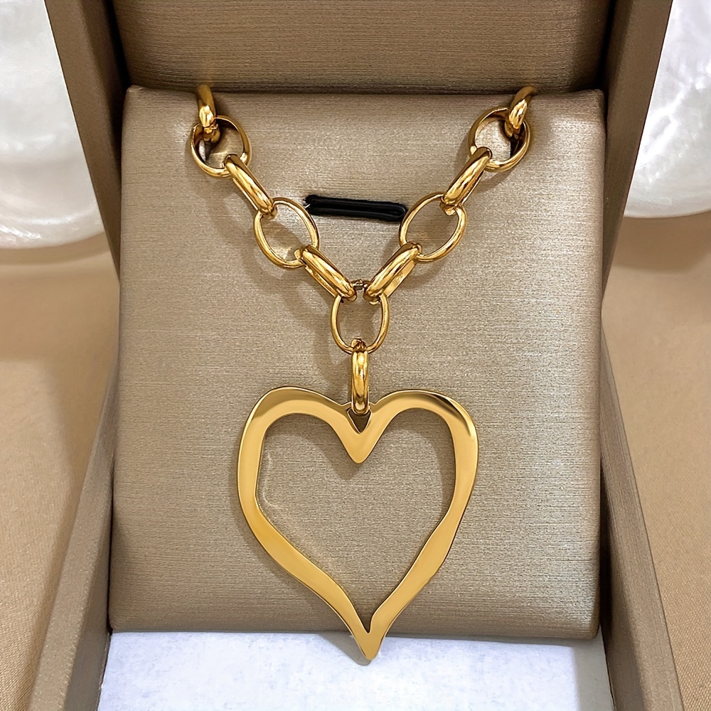 TEMU Bohemian Vintage Pendant Necklace - Stainless Steel - Summer Elegant Collarbone Chain, Sweet Women's Jewelry. Suitable For Daily Wear, Vacation