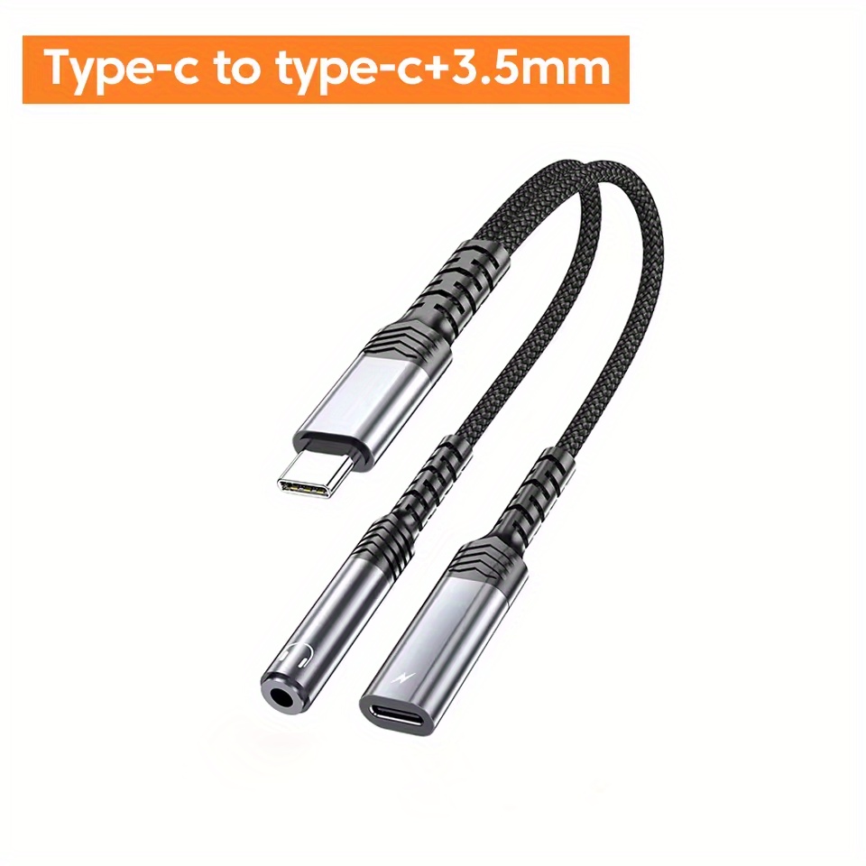 Audio Adapter Charging Earphone Cable 3.5mm For Macbook Ipad Pro Xiaomi Headset To 3.5mm To Headphone Splitter Type-c Headphone Extension Cable