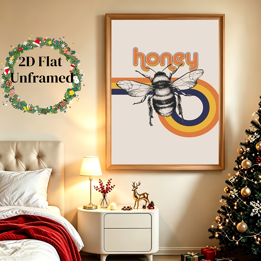 Vintage Bee Print, Stylish Wall Art