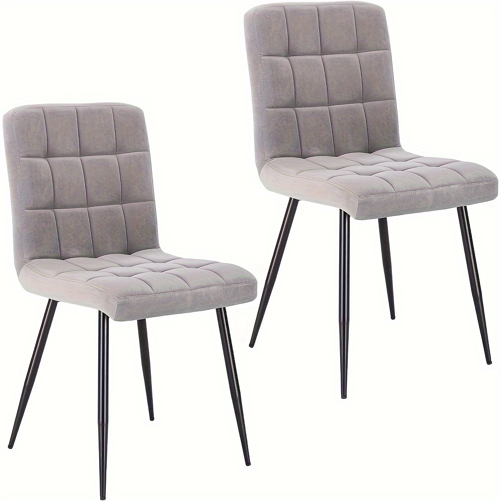 Image of 2pcs Modern Dining Room Chair, Comfortable Back Chair, Kitchen Chair, Living Room Chair, Armchair, Metal Legs, Velvet Seat