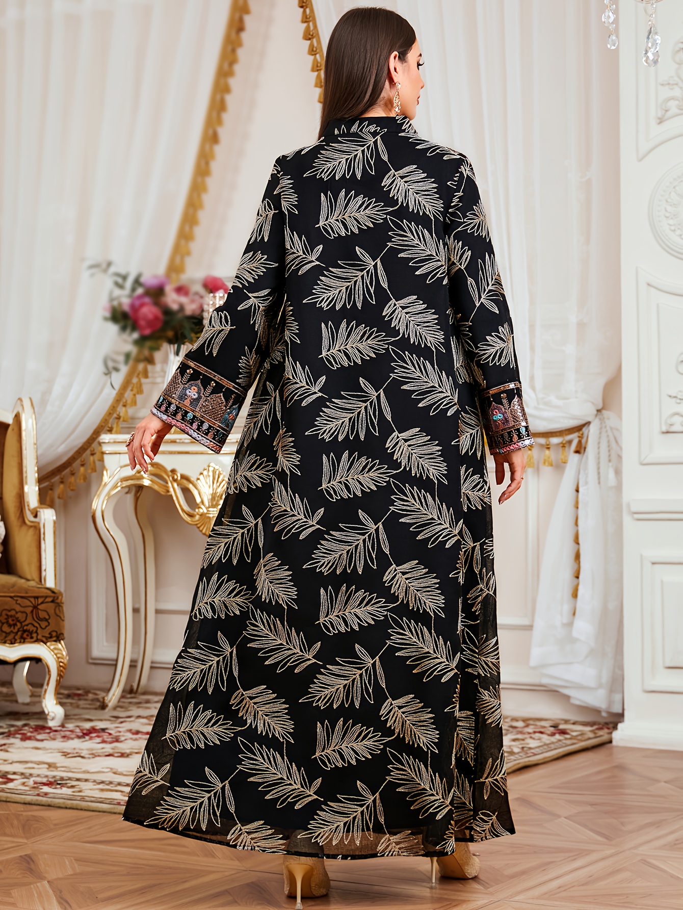 elegant maxi dress with sleeves PINK ROSE Cut Out Long Sleeve Maxi Dress