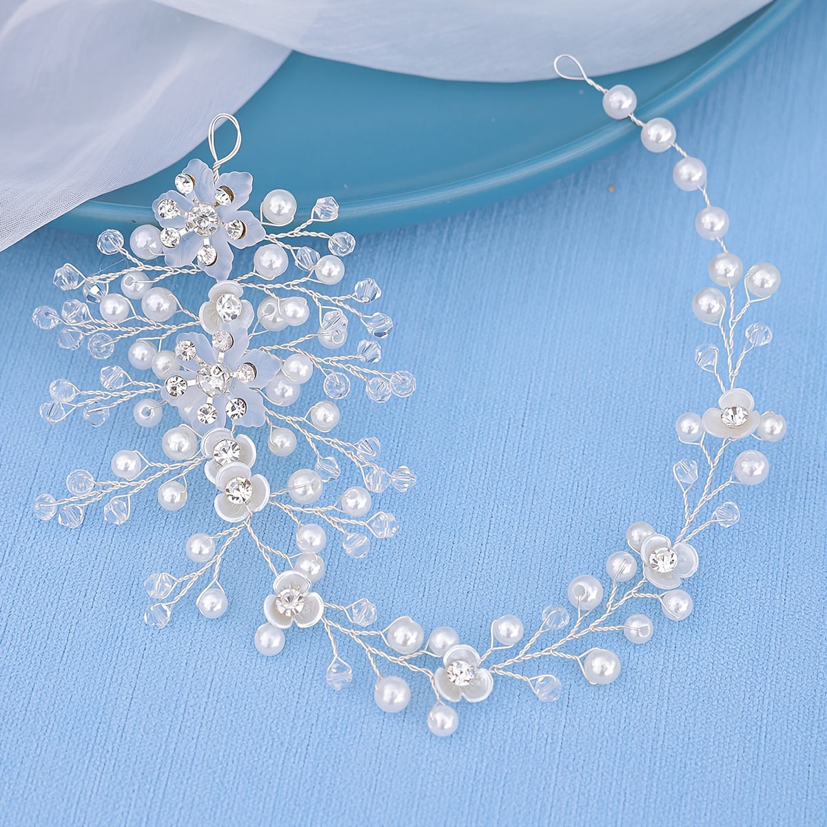 TEMU 1 Elegant Handmade Hair Comb - A Romantic Dancing Accessory Featuring Beaded Floral Designs, Dancing Headpieces And Dancing Accessories