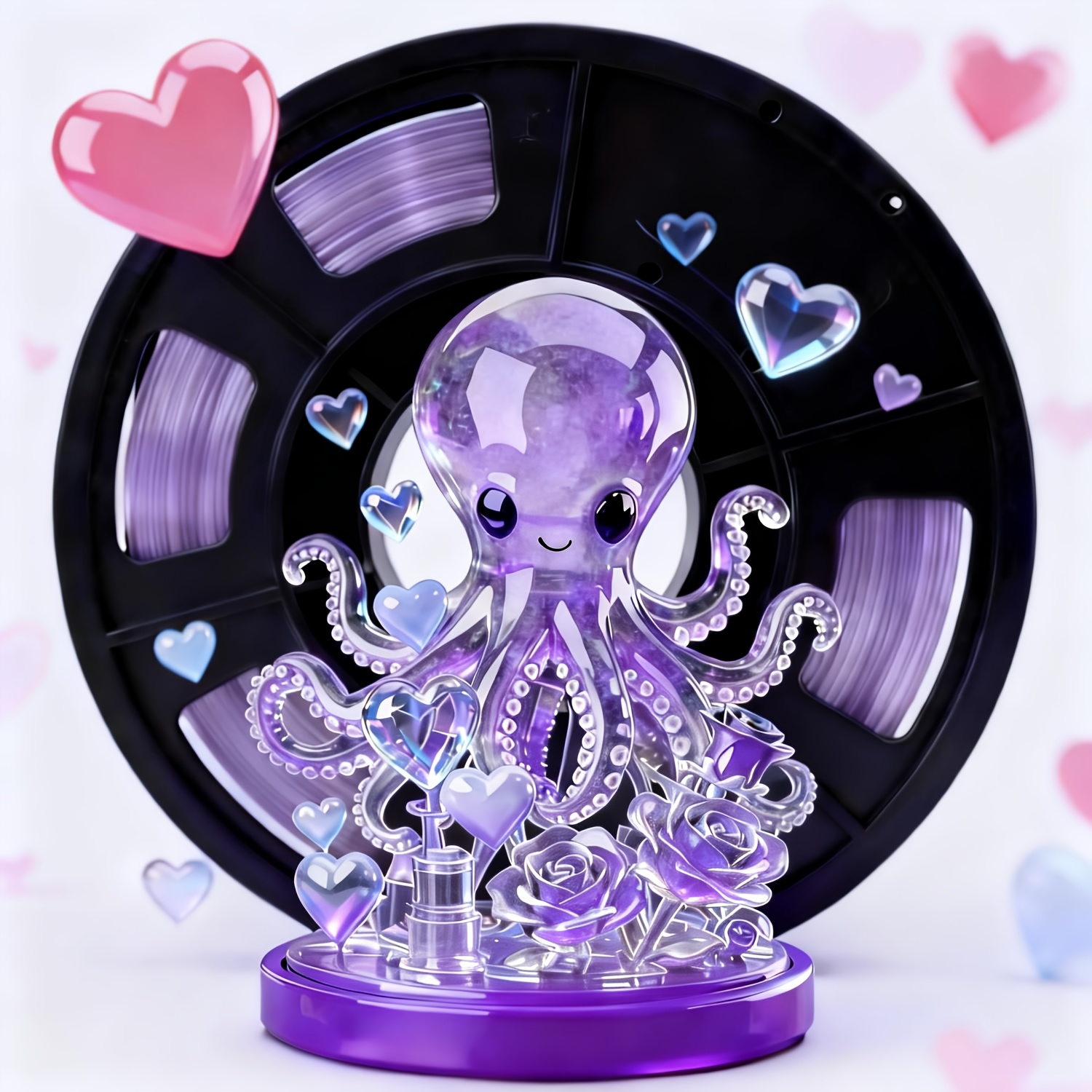 TEMU 3d Printer Pla Consumables, With Crystal Gradient And Jelly Gradient Colors. 250g Spool (0.55 ) Wound, With A Diameter Of 1.75mm +/- 0.02mm.