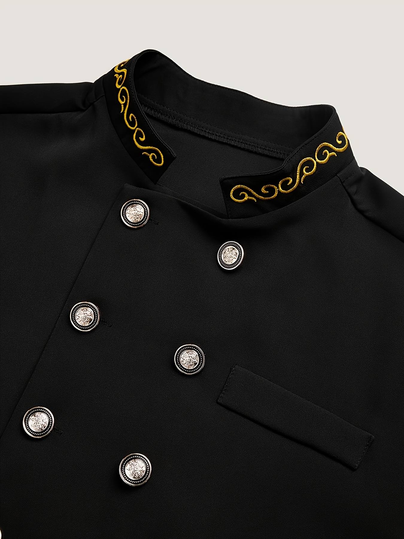 Dashiki Men's Long Sleeve Set, Round Neck Button-Up Shirt with Pockets and Split Hem, Elastic Pants, 2pcs Casual Outfit for Style, Wedding Attire, Black - New Season Collection